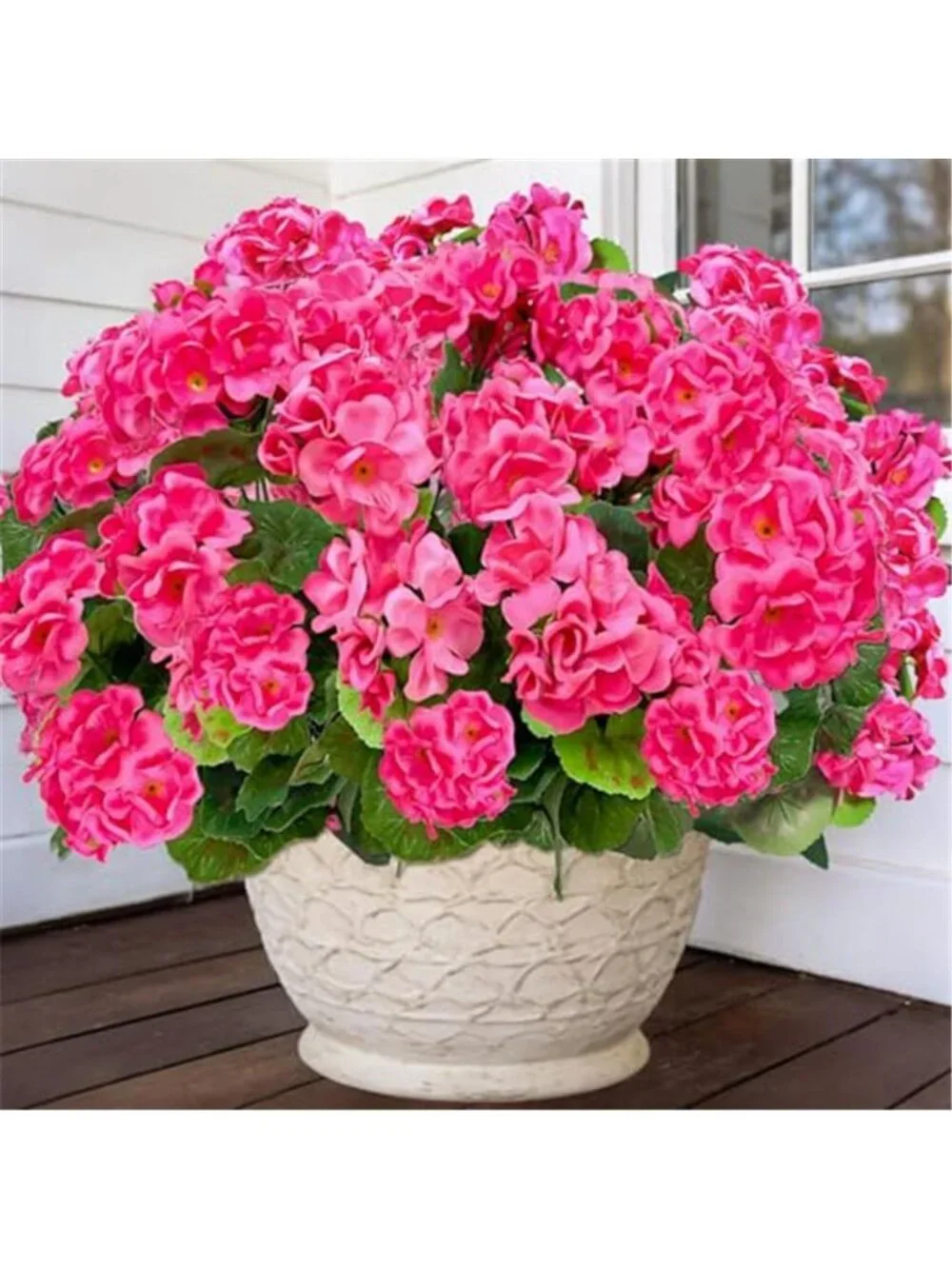 Artificial Geranium Flowers UV Resistant Faux Outdoor Porch Planter Decor 4 Pack